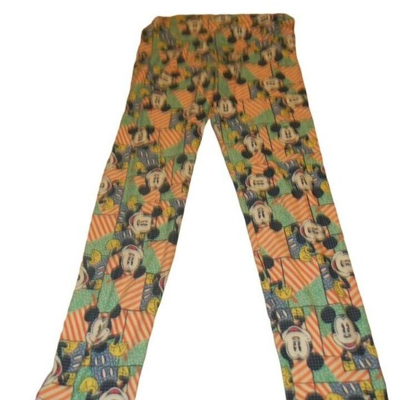 LulaRoe Mickey Mouse Colorful Women's One Size Leggings Pants - Picture 5 of 6